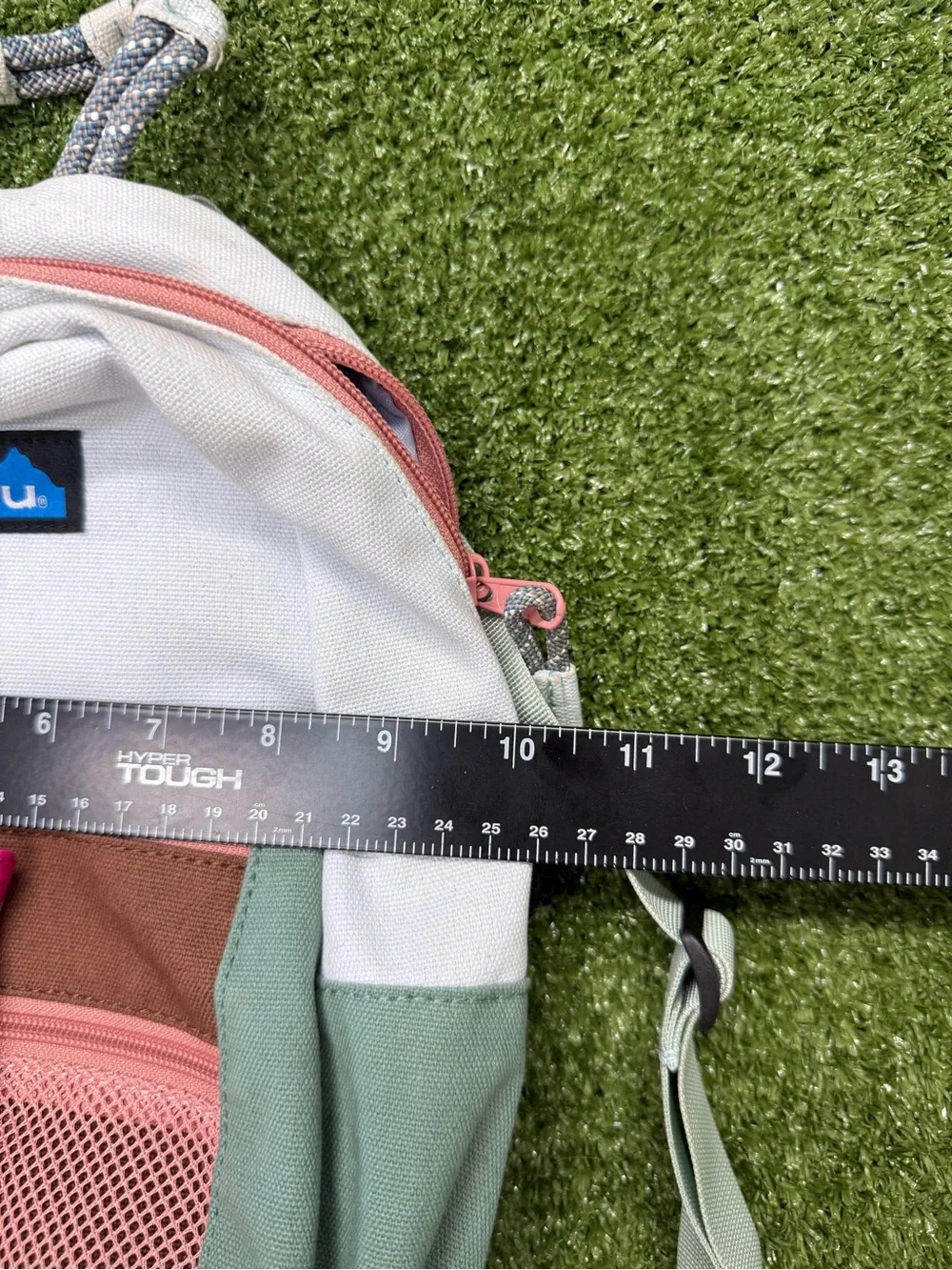 Kavu Patty Pack Backpack Purse Bag Colorblock Green Peach White Travel Outdoor